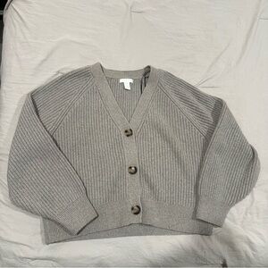 H&M Women's Taupe Ribbed Cardigan